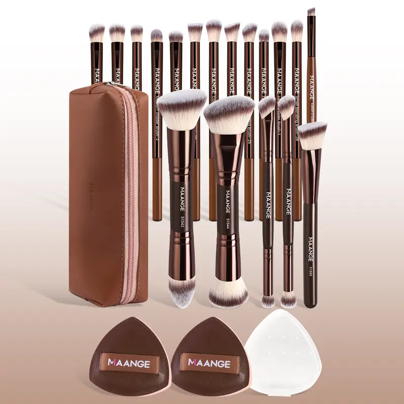 21pcs Makeup Brushes Set Multi-functional Makeup Tools Foundation Brush Concealer Brush Eyeshadow Brush for Beginners