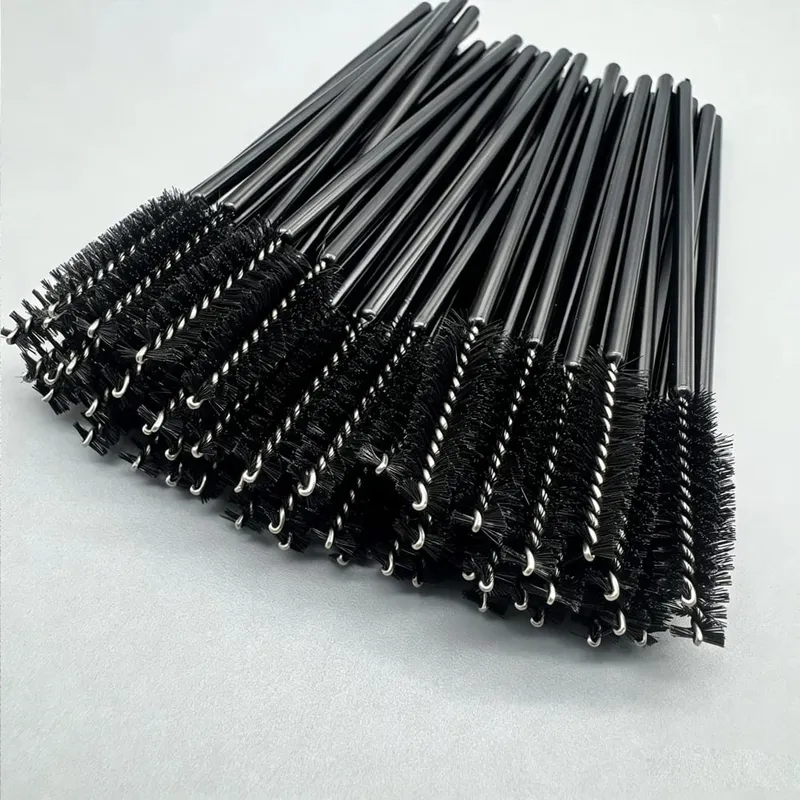 50pcs Disposable Eyelash Brushes Crystal Eye Lash Mascara Wands Glitter Lash Comb Spoolies Micro Makeup Applicators
