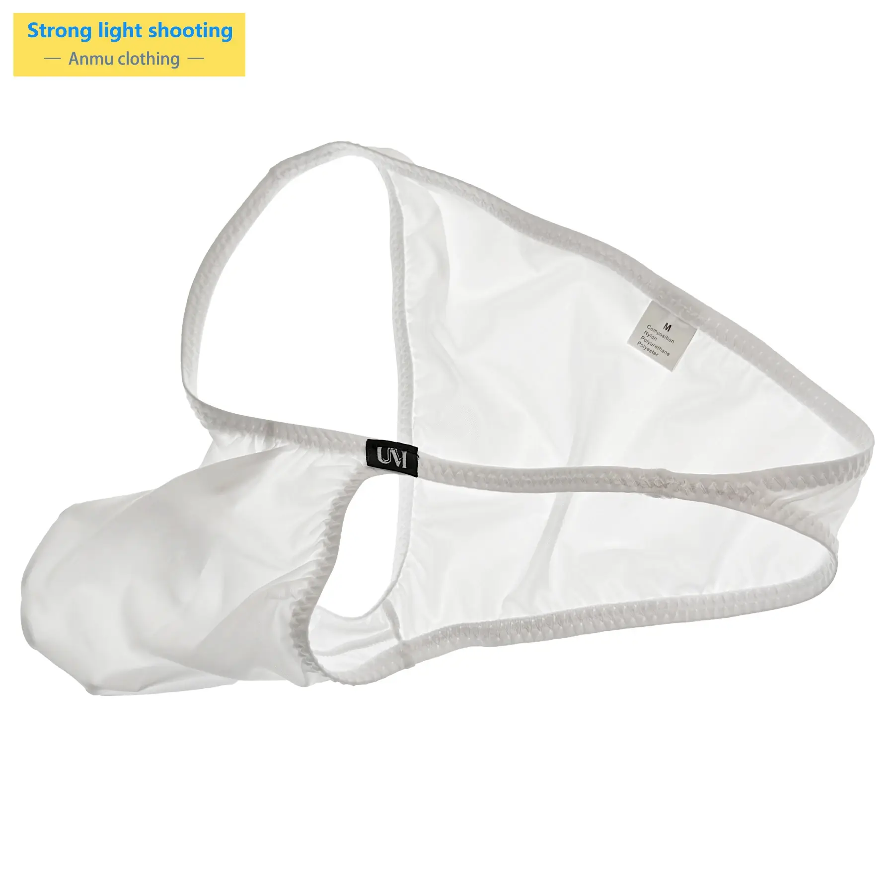 Panlalaking Napakalaki at Kumportableng Pouch Ice Panty Semi-Transparent Sexy Underwear para sa Araw-araw na Paggamit