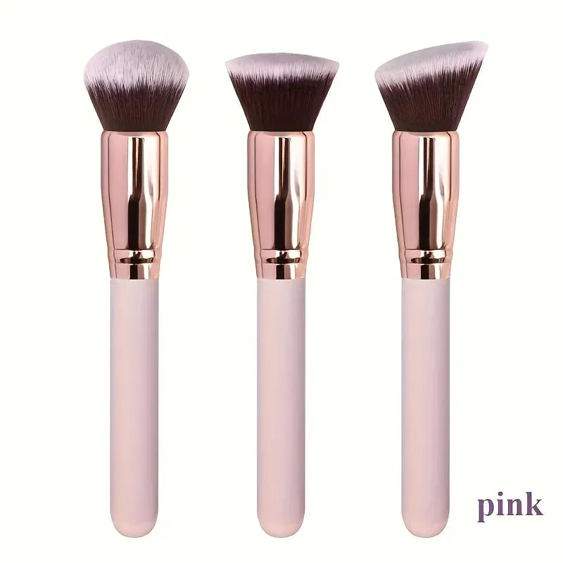 3pcs Professional Makeup Brush Set with Foundation Blush & Eyeshadow Brushes - Soft Nylon Bristles Portable Travel-Friendly Co — image 8