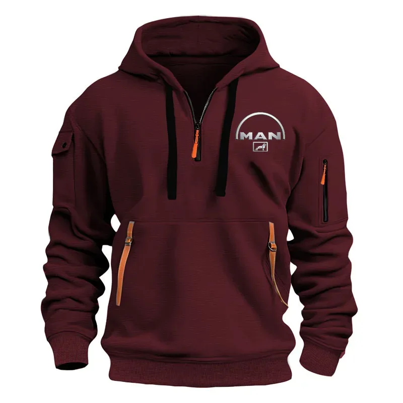 Half zipper Men's Hoodie Sweatshirts Printing New Spring Pullover Sports Top Male Hip-hop street oversized hoodies — image 5