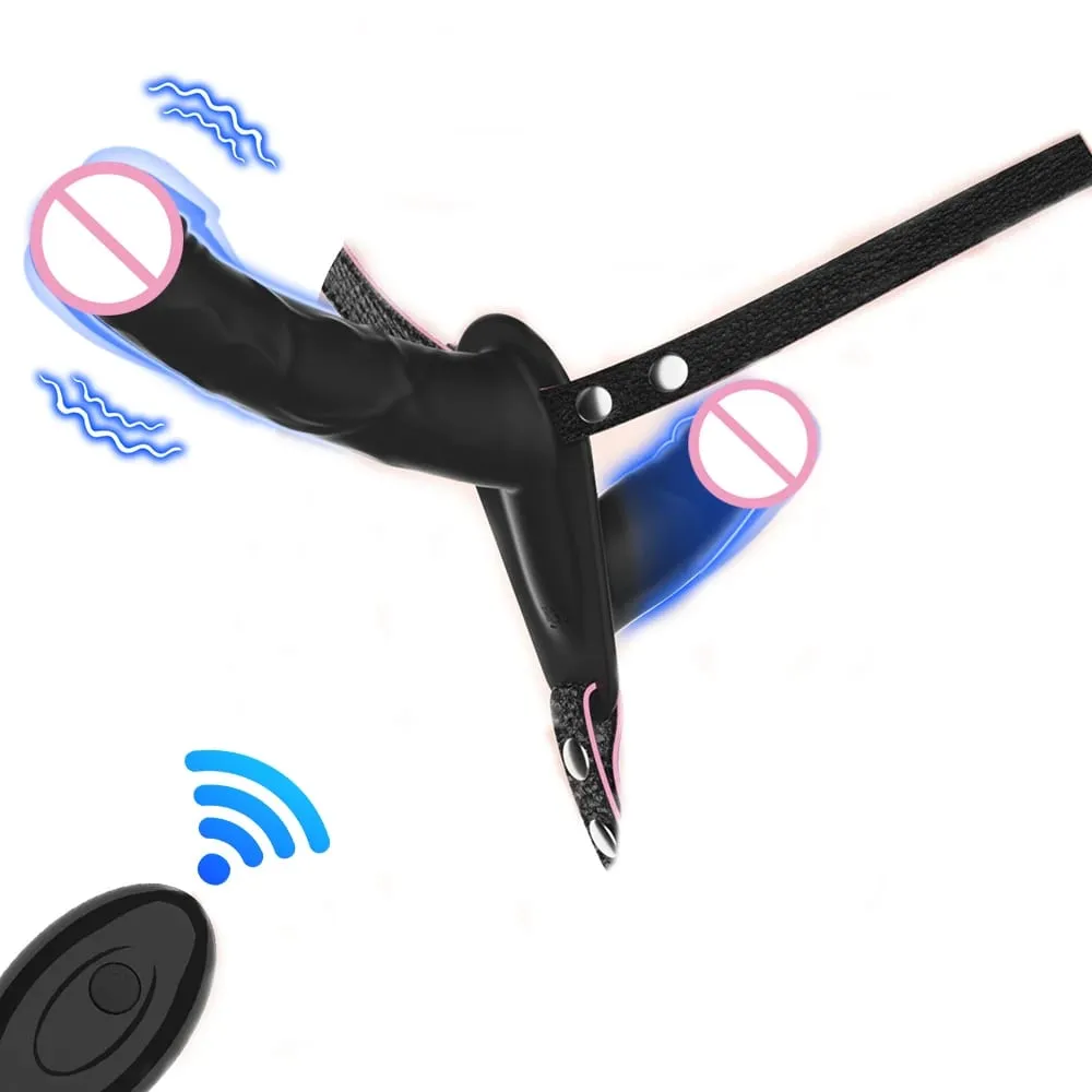 Double Head Artificial Penis Wearable Electric Strapon Vibrator For Lesbian Vibrating Sex Toys Strap On Belt Dildos For Girl — image 1