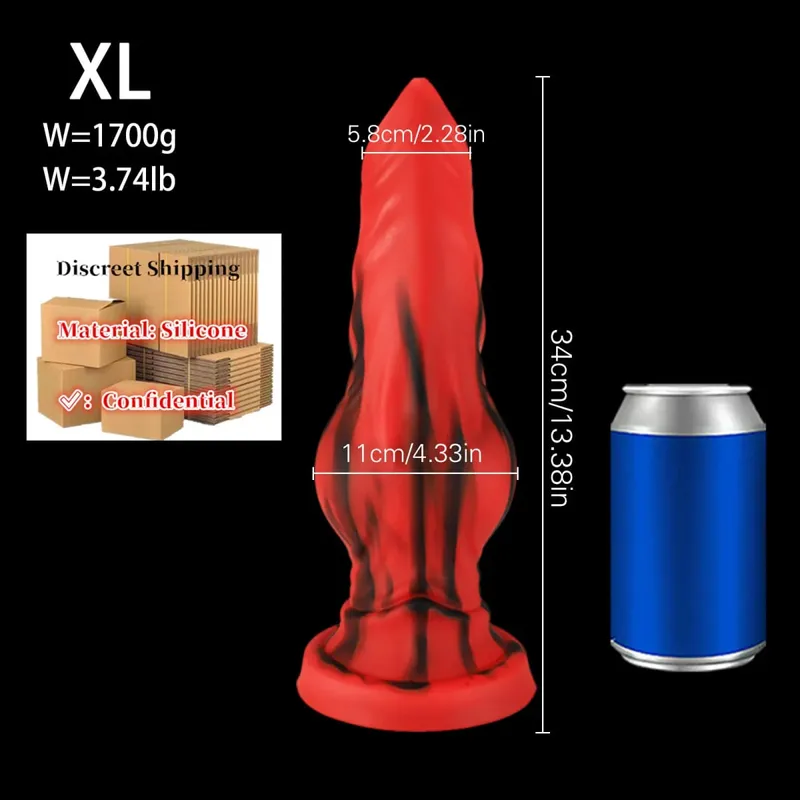 Obrovské silikonové Fantasy Animal Dildo Anální kolík Sexu s prostatou Pro muže Ženy Velký uzel Pes Dildo Přísavka Zátka na kohoutek Sex Toys18