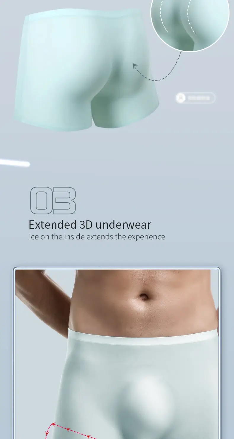 Men's Underwear Men's 3D Stamping Ice Silk Boxers Seamless Thin Boxers Lengthened Sports Summer Short Shorts Head 3256808314323130