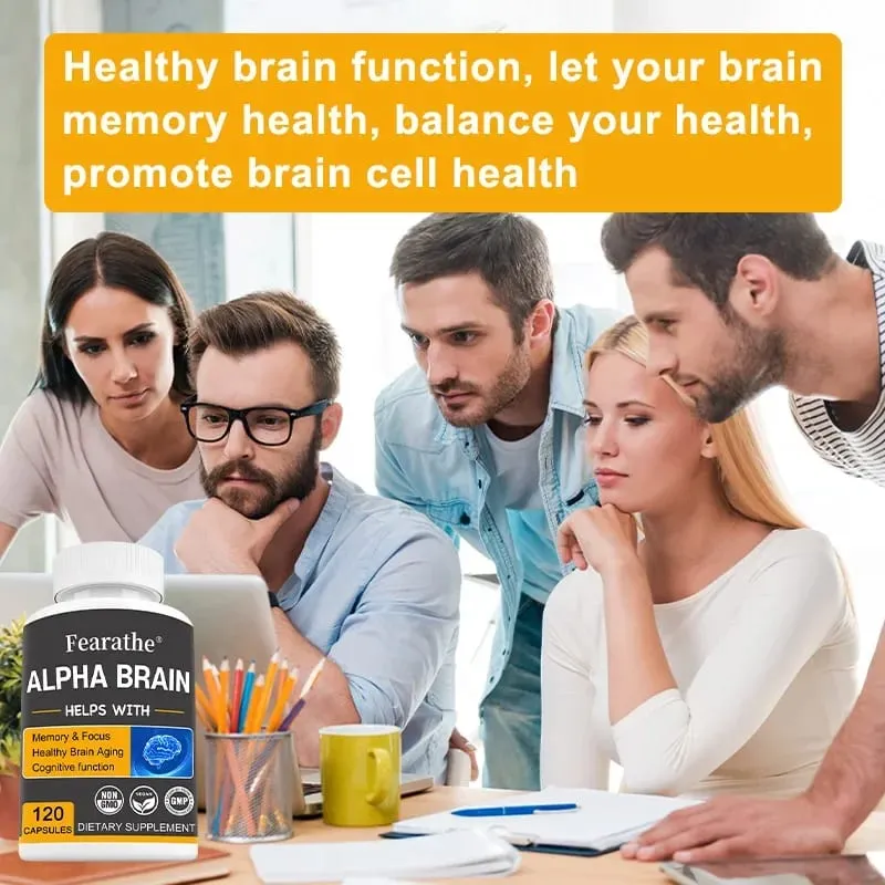 Alpha Brain Nootropics Suplement mózgu dla mężczyzn i kobiet - Pamięć, jasność umysłu i funkcje poznawcze dzięki kapsułkom skupiającym witaminę B6