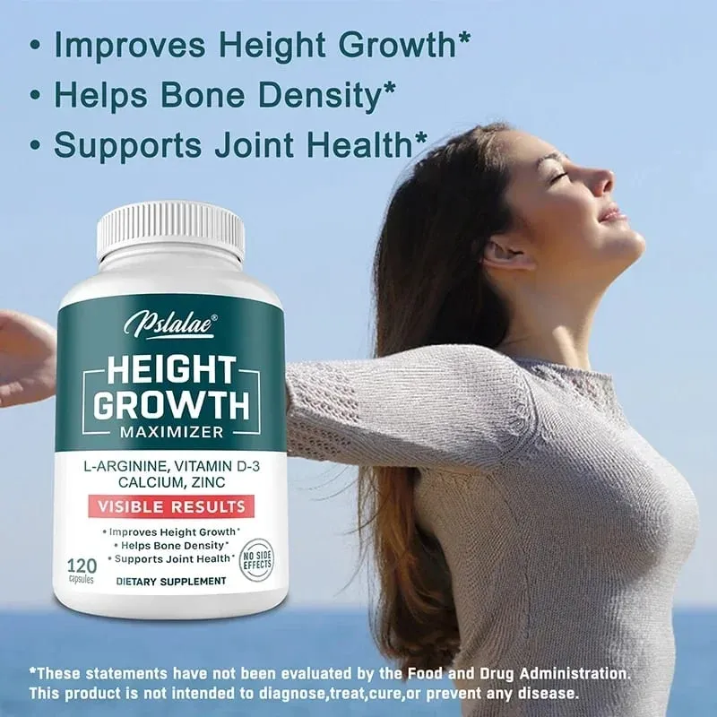 Height Growth Supplement With Vitamins and Calcium Zinc Improves Bone Strength Natural Promotes Growth Improve Immunity Vegan — image 5
