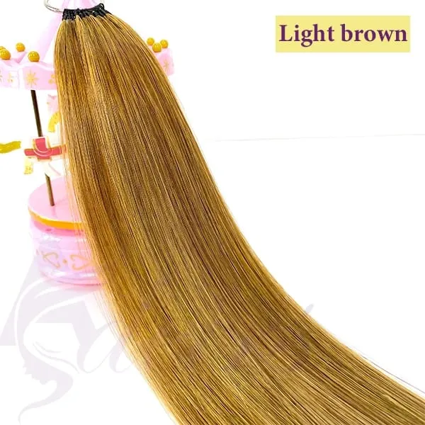New Double-line Feather Hair Extensions Natural Real Human Hair Microring Hair Extensions Brown Blonde Color Straight