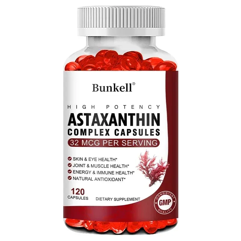 Κάψουλες Astaxanthin Complex - με αντιοξειδωτικό ιχθυέλαιο που υποστηρίζει την όραση των ματιών και των μυών του δέρματος και την υγεία του ανοσοποιητικού