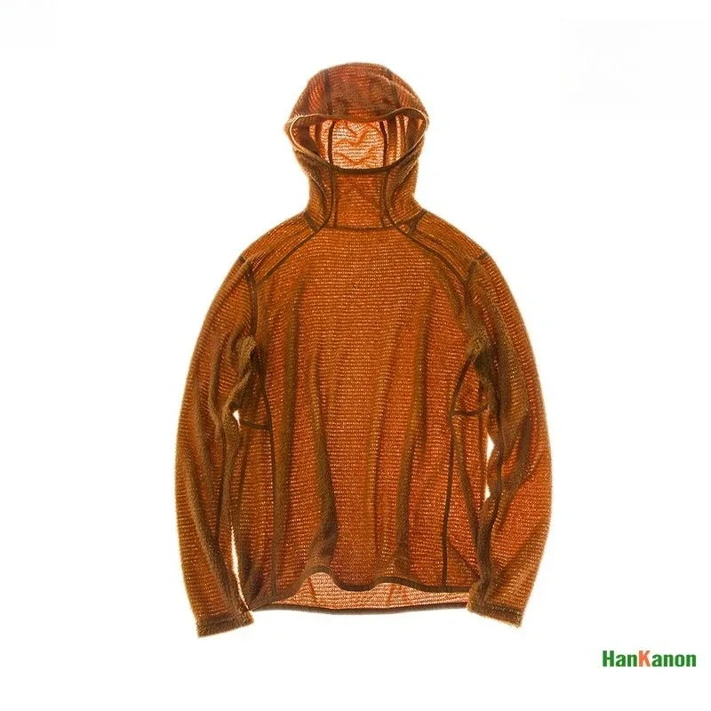 Thermolite® Lichtgewicht T-shirt met capuchon Thermische hoodie met lange mouwen voor heren voor wandelen, kamperen en fietsen Antistatisch en anti-pilling