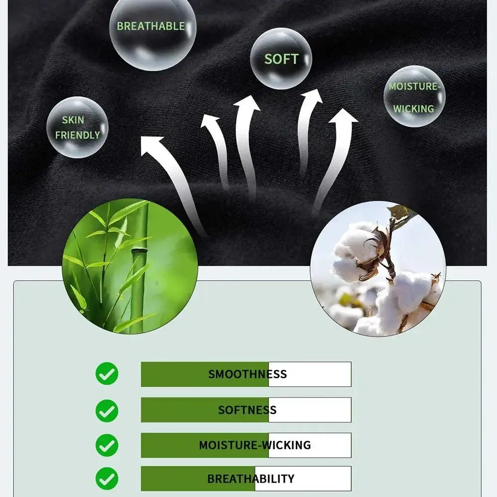 6pcs Bamboo Fiber Men Flat Underwear Solid Color Simple Mid Waist Sports Underpants Soft Breathear High Quality Fabric Knickers — image 1