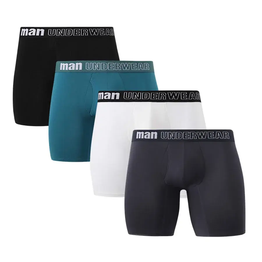 Bamboo Fiber Underwear Men Boxers and Underpants Mid Waist Panty Seamless Plus Size Boxers Shorts Open Crotch Male Panties