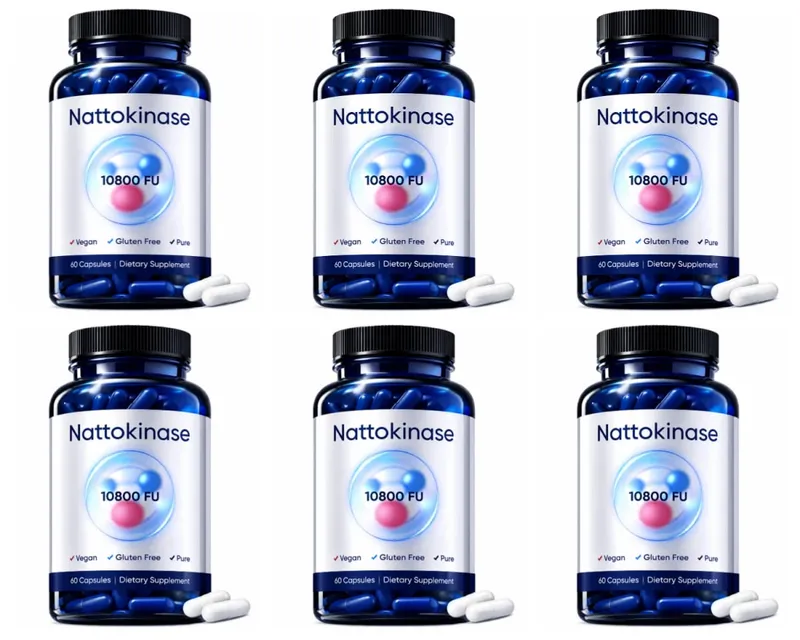 60 Count Organic Nattokinase 10800 FU Capsules Heart Health Support Vegan Gluten-Free Natural Blood Clot Dissolving Supplement