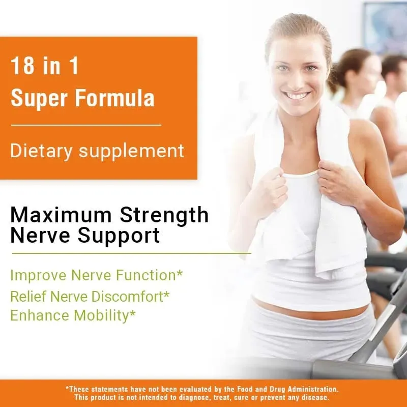 Neuropathy Support Supplement 600mg - Supports The Nervous System Relieves Stress Promotes Brain Function and Boosts Energy