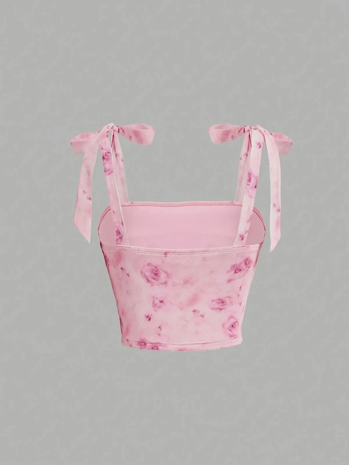 Solid Tie Shoulder Ruched Wide Strap Slim Fit Crop Top for Women Summer 2025 Y2K Clothes Pink Backless Cami Top Streetwear
