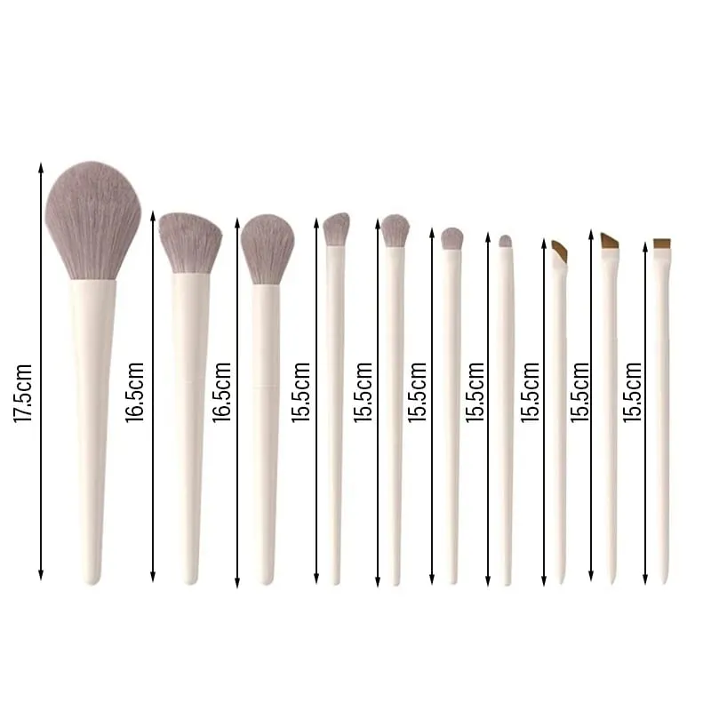 5/7/10/12pcs Professional Makeup Brushes Tools Set White Eyeshadow Eyeliner Foundation Brush Women Facial Beauty Cosmetic Tool — image 3