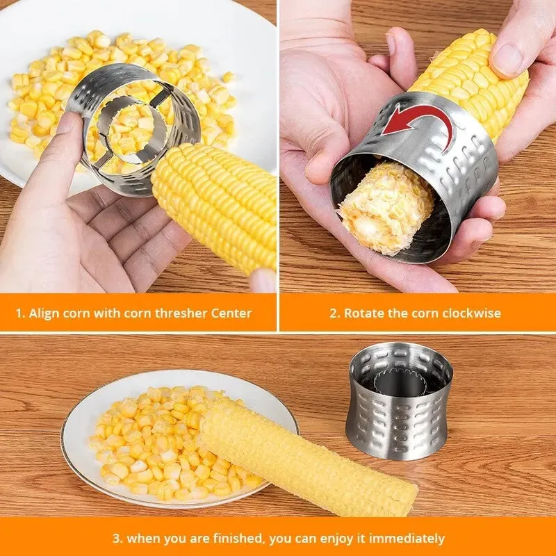 Corn Stripper Fruit Tools Stainless Steel Corn Cob Remover Cutter Shaver Fruit Vegetable Cooking Tools Kitchen Supplies 1Pc