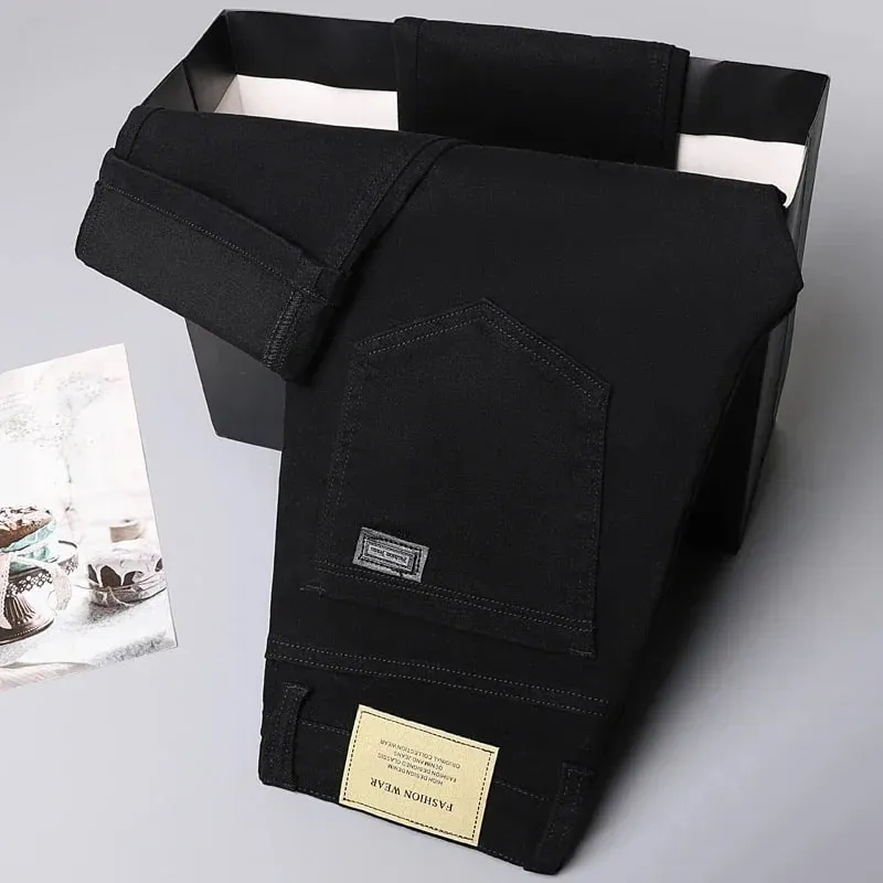 2025 Spring Autumn New Men's Clothing Slim Jeans Fashion Brown Business Casual Stretch Denim Pants Male Brand Trousers 28-44 — image 10