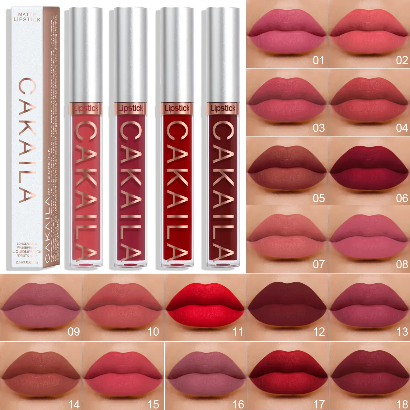 Matte Velvet Lipstick 18 Colors Lip Gloss Long Lasting Non-marking Sexy Waterproof Liquid Lipsticks Lip Makeup Cosmetic