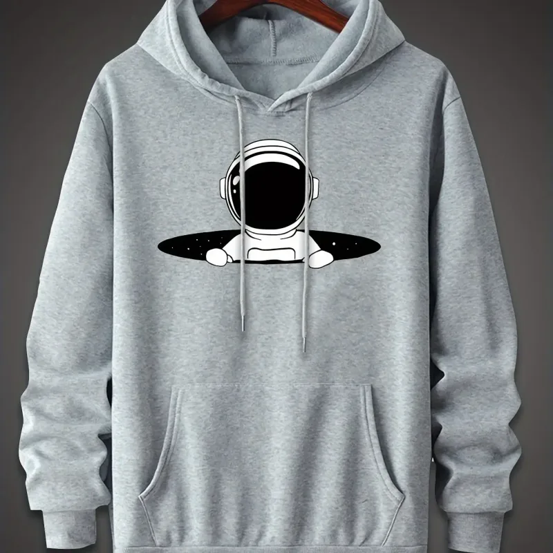 2025 ใหม่ฤดูหนาวผู้ชายสบายๆหลวมขนแกะความอบอุ่นHooded Sweatshirtแฟชั่นอินเทรนด์สบายๆอเนกประสงค์Walkaround 2D Hooded