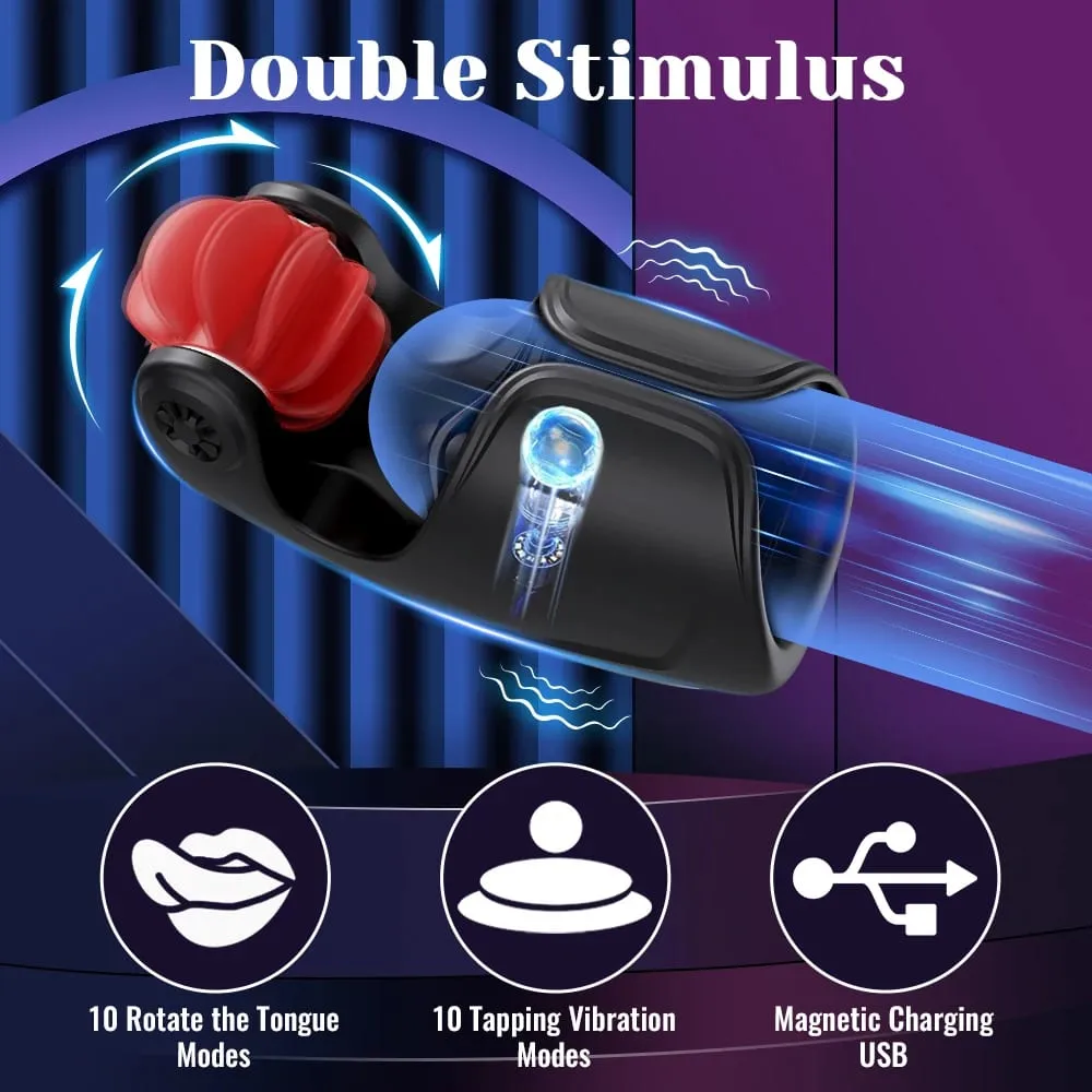 Male Masturbator Vibrator Penis Training Sex Toy For Men Tongue Licking Tapping Vibration Ejaculation Glans Training Endurance