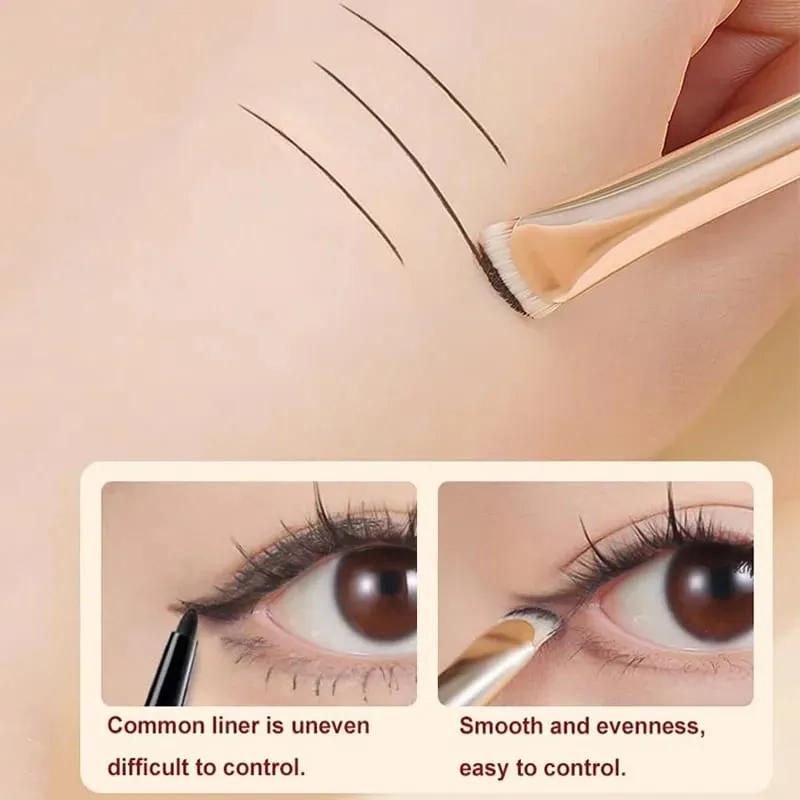2pcs Curved Eyeliner Makeup Brushes Eye Makeup Smudge Tools Precision Soft Eyeshadow Brush Sharp Thin Small Eye Cosmetic Tools