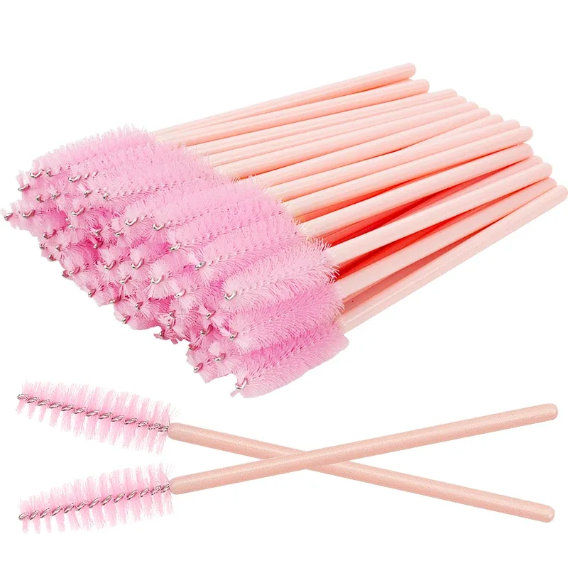50 Pcs Disposable eyelash brushes Nylon brow brush Crystal Mascara Wands Applicator eye lashes Cosmetic comb women Makeup tools