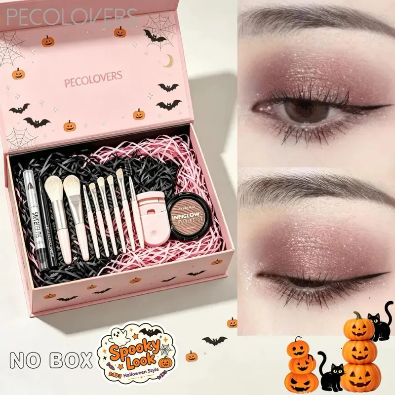 12pcs Eye Makeup Collection Shimmer Eye Shadow Liquid Eyeliner Soft Eye Makeup Brushes Daily Eye Beauty Cosmetic Set — image 2