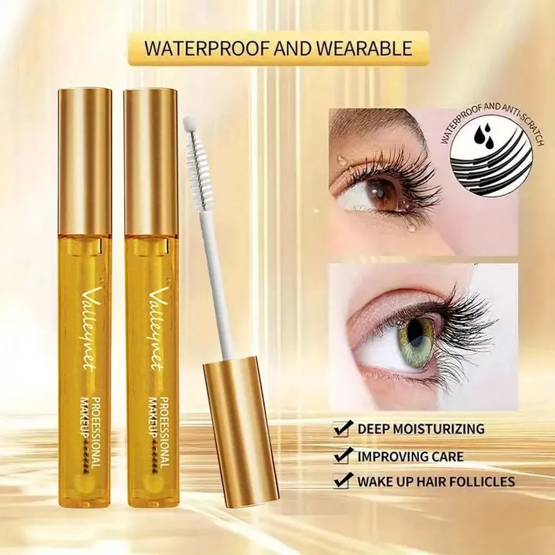 2Pcs/Set Natural Lash Care Serum + 5D Curling Mascara Lashes Curled Lashes Long-lasting Waterproof Travel Eye Makeup Set