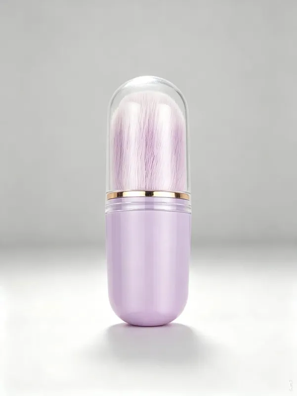 1-Piece Retractable Mini Capsule Makeup Brush Multifunctional Travel Foundation Brush with Protective Cap Portable Makeup Tool Suitable for Concealer Blush Contouring On-The-Go Touch-Ups and as a Gift