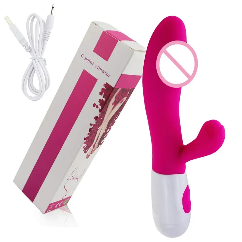 Realistic Rabbit Dildo Dual Vibrator G-Spot Clitoral Stimulation Massager Powerful Vibrating Vagina Masturbator Women's Sex Toy