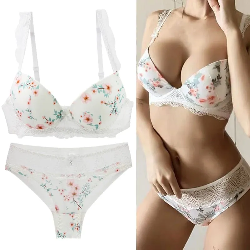 2023 novas senhoras sexy conjunto de sutiãs para grandes boops bcde copo arco floral roupa interior preto bege azul vermelho branco renda lingerie feminina