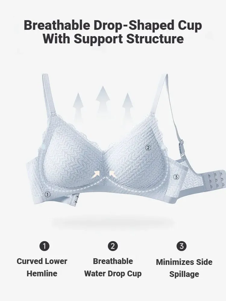 Women Lace Seamless Wireless Bra Thin‑Section Spaghetti Strap Back Non‑Slip Gathered Lingerie For Small Chest — image 3