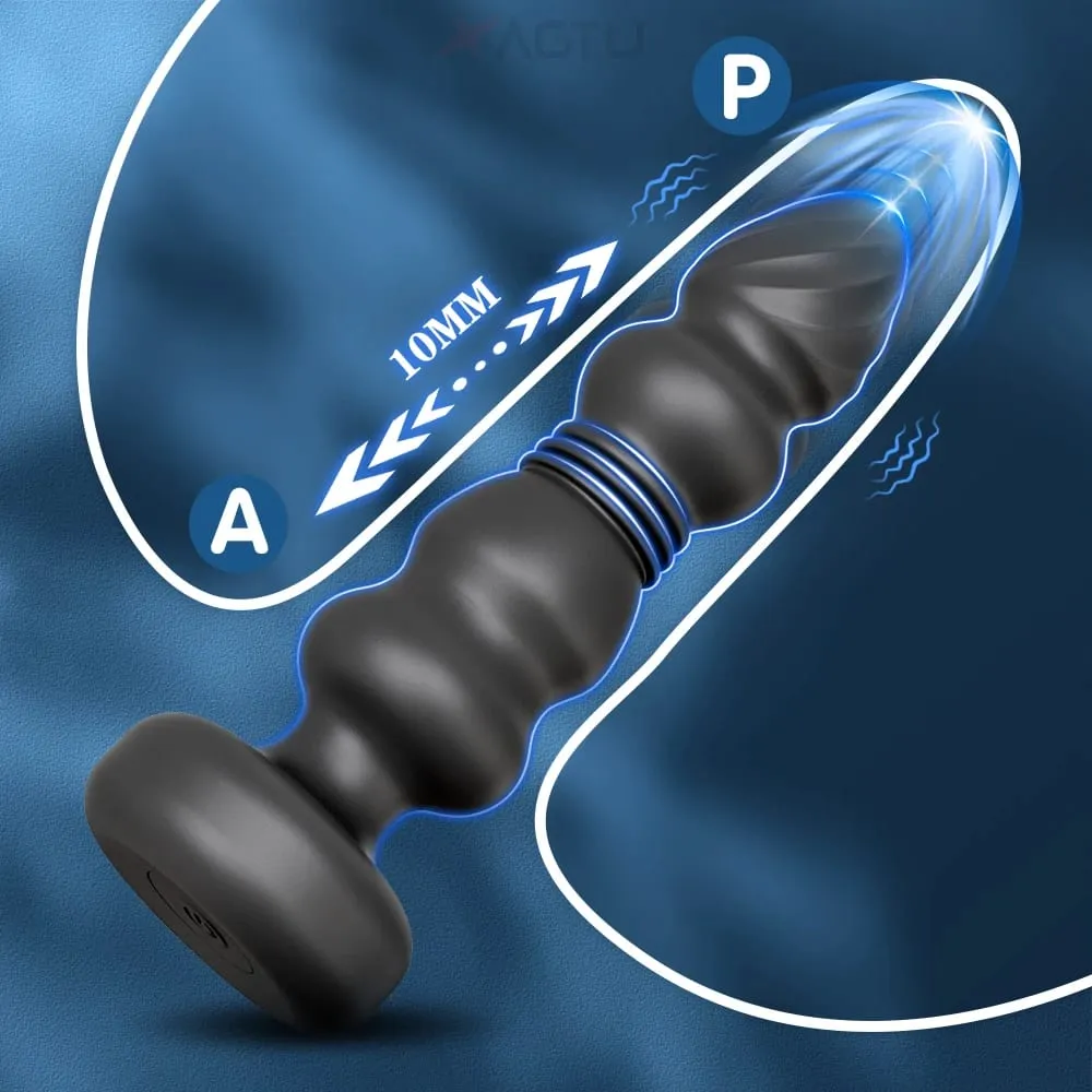 Sokma Anal Plug Vibratör Butt Plug Erkek prostat masaj aleti Teleskopik G Spot Vibratör Stimülatörü Seks Oyuncakları Kadın Erkek için 18 +