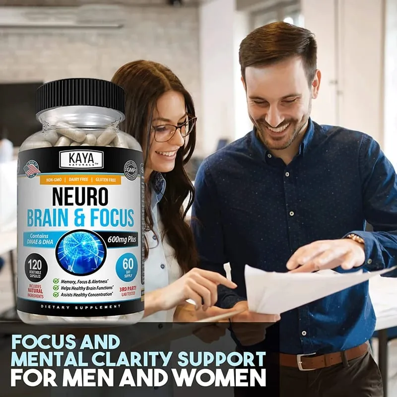 Nootropic Brain Booster Capsules - Vitaminer Minneskoncentration Klarhet & kognitiv prestationsstöd Stresslindring — image 5