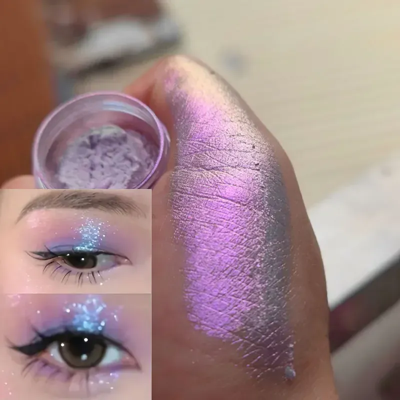 Glitter Eyeshadow Powder Long Lasting Chrome Chameleon Holographic Eyeshadow Powder Pigment Eye Makeup For Women Cosmetic