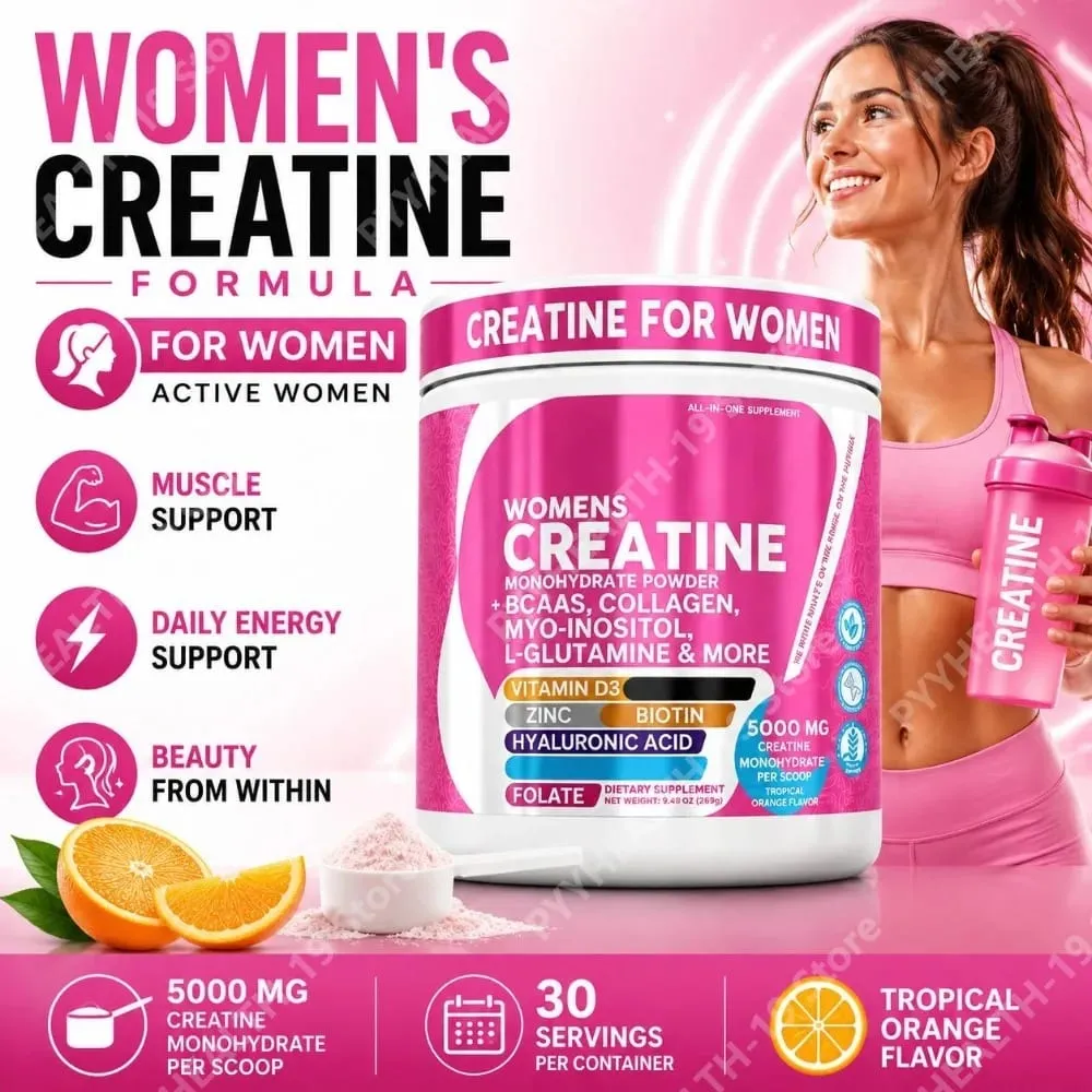 Women's Creatine Monohydrate Powder 5000mg Collagen BCAAs L-Glutamine For Muscle Energy & Beauty Support Formula Adult 269g — image 2