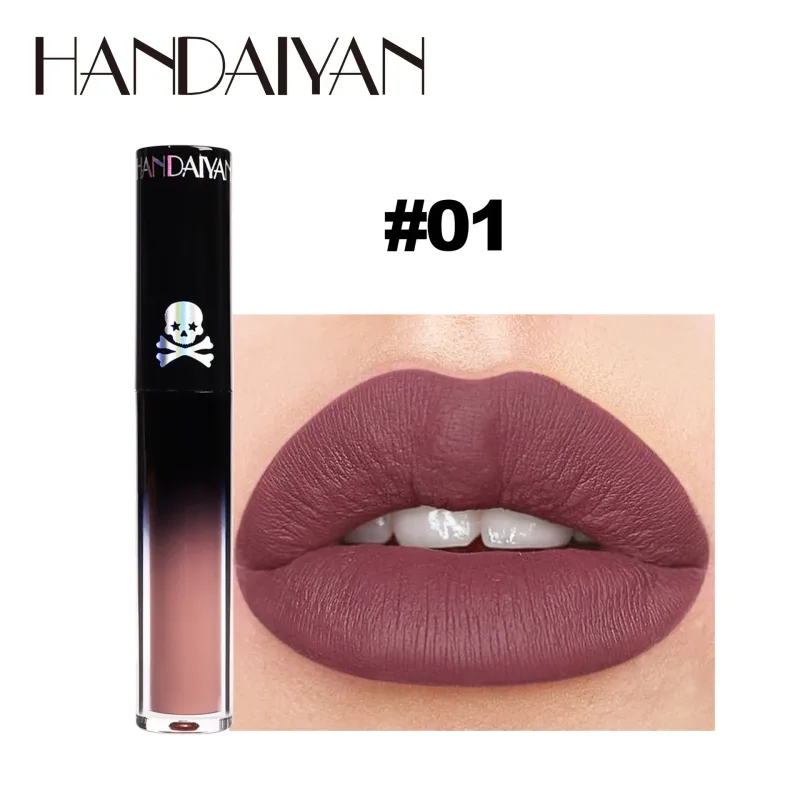 Matte Vampire Black Purple Lipstick Waterproof Long Lasting Lip Gloss Halloween Christmas Moisturizing Pigmented Lip Makeup