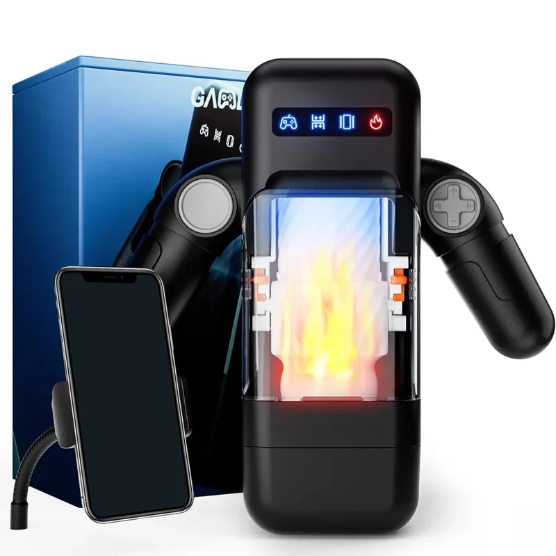 Automatic Male Masturbator Sex Toy Pocket Pussy Thrusting Handle Blowjob Machine Stroker Adjustable Phone Holder Men Pleasure