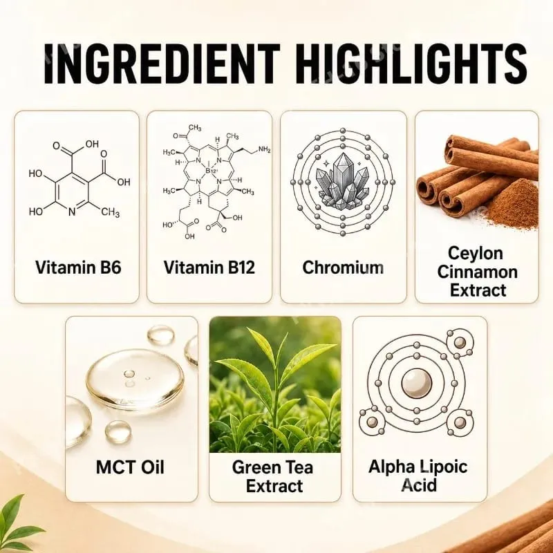 Ceylon Cinnamon Softgels dengan Vitamin B6 MCT Oil Menyokong Seimbang Glukosa dan Kolesterol Tenaga Imbangan Metabolik 60 Softgels — image 3