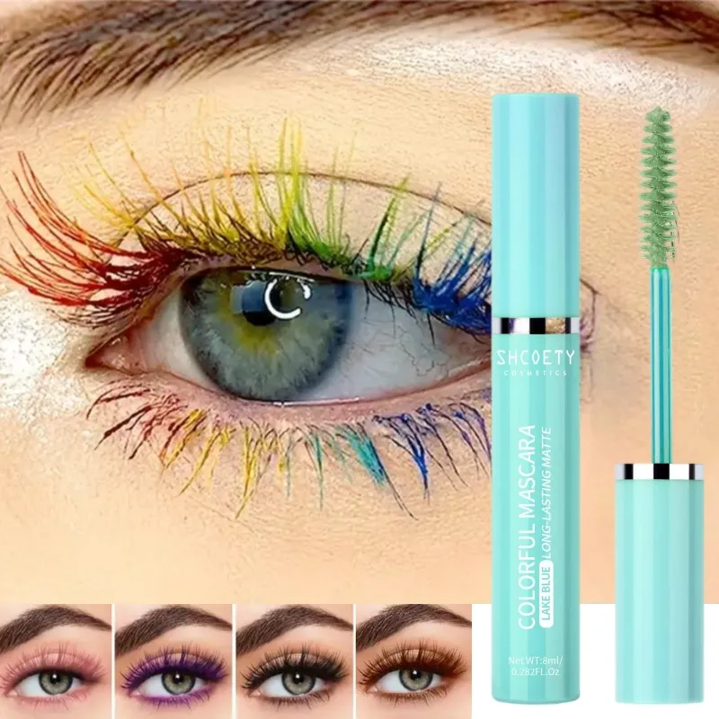6-color Color Mascara Waterproof and Non-smudged Slender and Thick Curly Christmas Stage Hot Makeup Eye Cosmetics