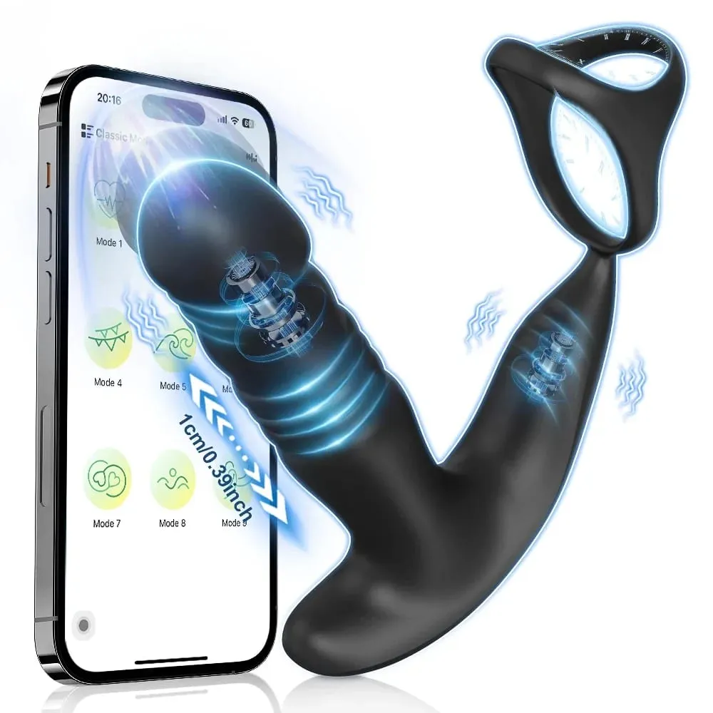 Male Thrusting Vibartor Prostate Massager APP Control Vibrator for Men Delayed Ejaculation Cork Ring Butt Plug Sex Toy for Adult — image 1