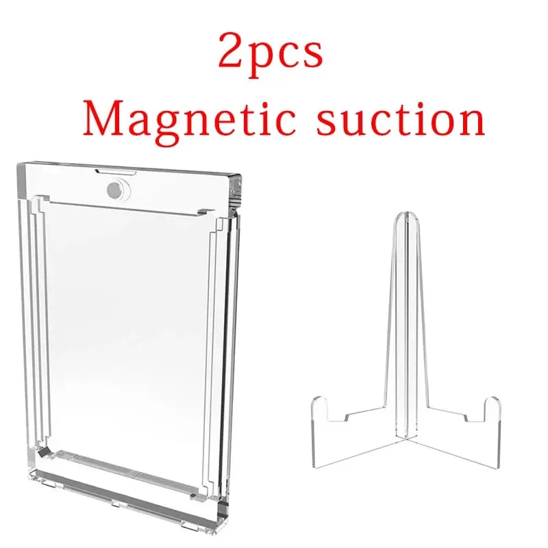 35PT Magnetic Card Holder Support Set Cards Protectors Hard Plastic Sleeves Trading Display Case Pokemon Baseball Sports Yugioh — image 3