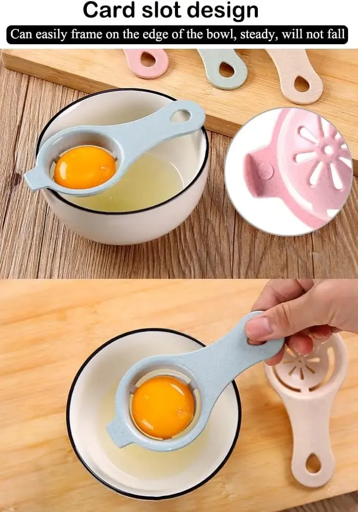 3PCS Egg Separator Egg Yolk White Separator Egg White Separator Egg Whites Strainer Filter Divider Egg Separator Tool Kitchen Ba