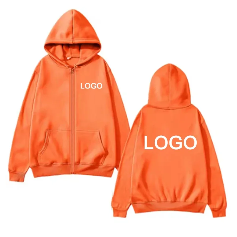 Tùy Chỉnh In Hình Dây Kéo Áo Khoác Nam Thời Trang Tay Dài Dây Kéo Lên Áo Nỉ Nữ Cá Tính Hoody Chui Đầu Sudadera