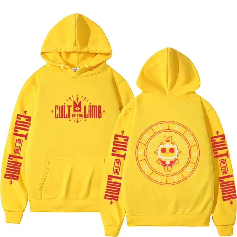 Game Cult of The Lamb Print Hoodie Lalaki Babae Vintage Fleece Cotton Pullover Hoodies Unisex Fashion Casual Oversized Streetwear