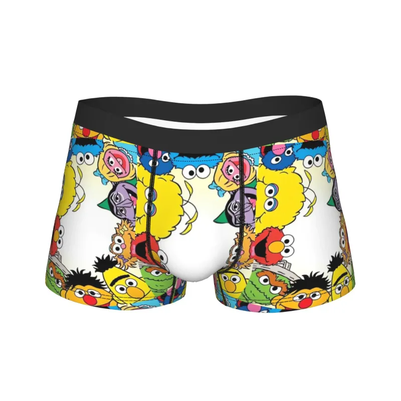 S-Sesames Streets Tango Elmo & Grover Pakaian Dalam Pria Celana Pendek Celana Lucu Boxershorts Bea Cukai Kualitas Kebesaran Celana Dalam
