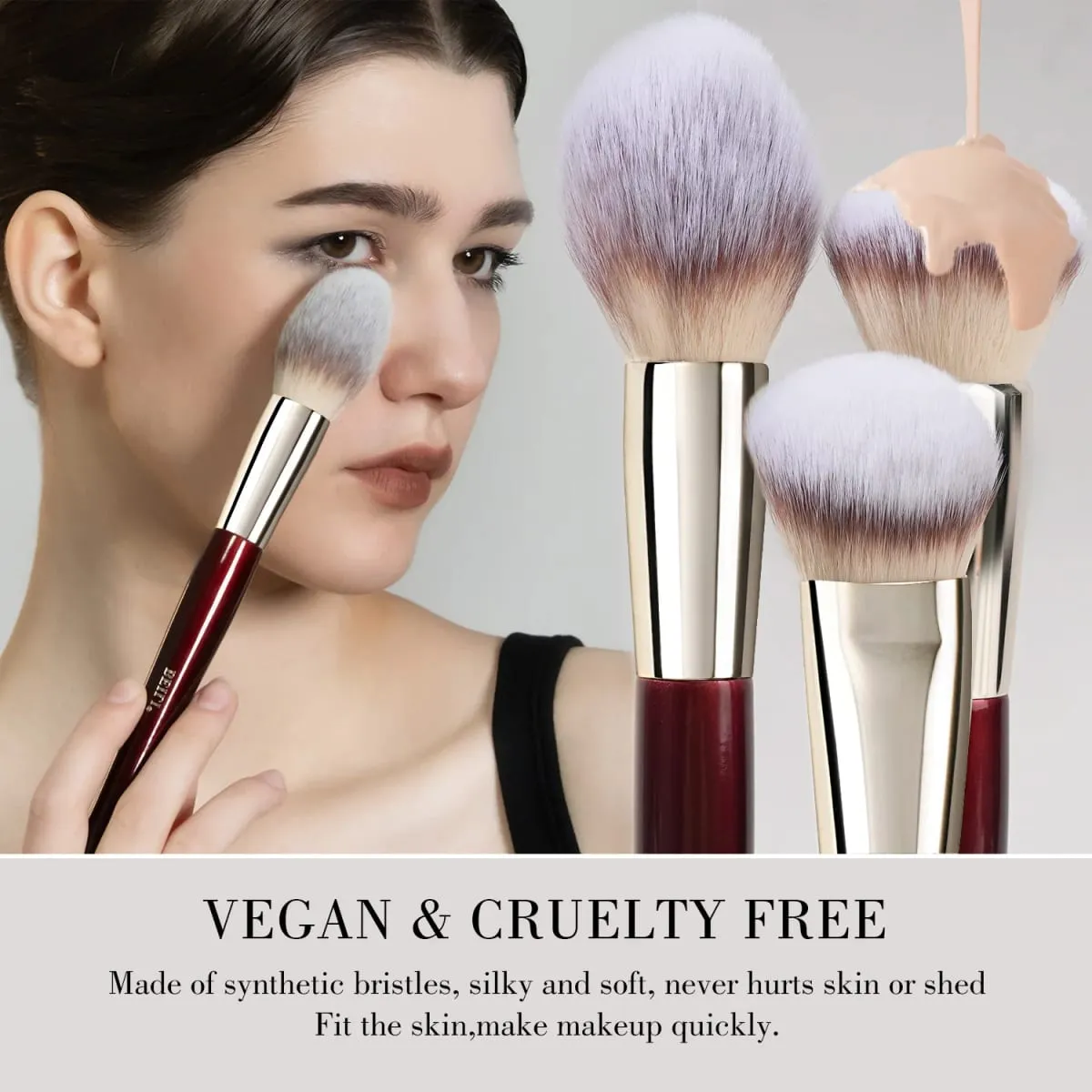 Makeup Brushes 9Pcs Professional Makeup Brush Set Premium Synthetic Brushes for Foundation Powder Blush Eyeshadow Soft