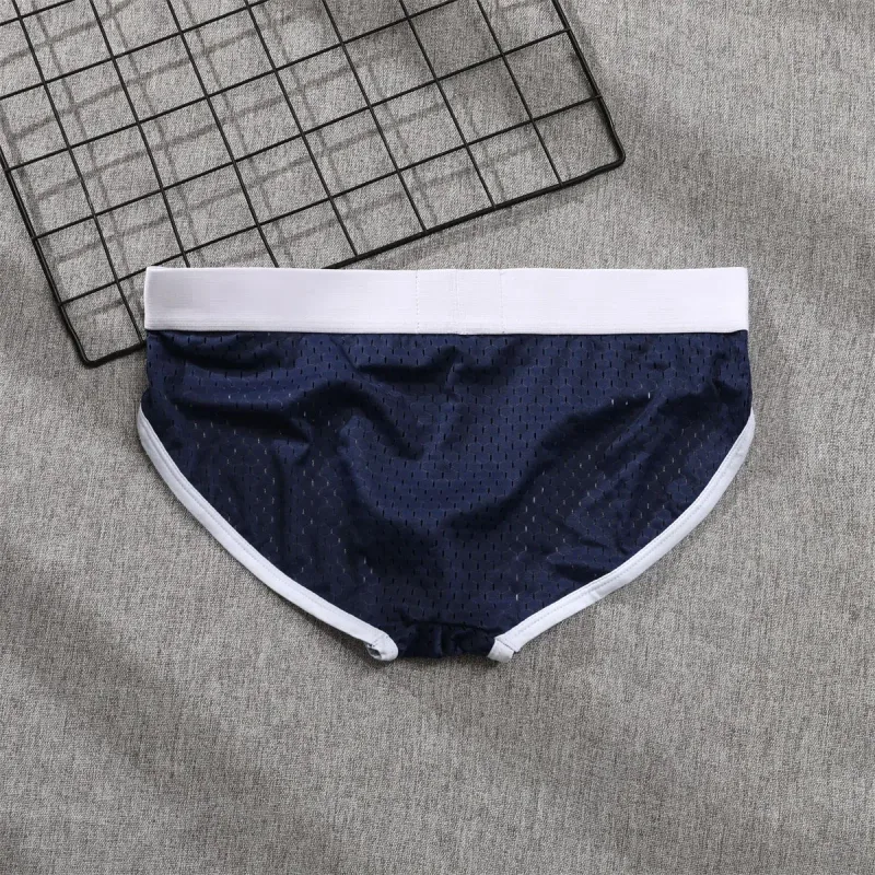 2026 solid color new men's low waist through mesh breathable briefs addicted underwear AD4-M388 — image 17