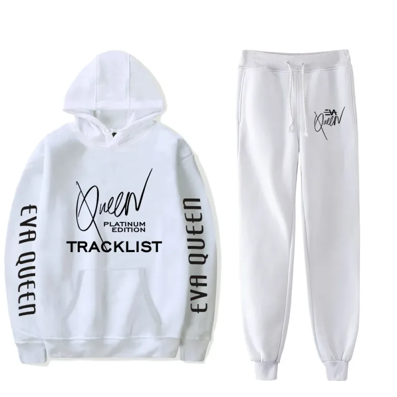 Hip Hop Comfortabel Eva Queen Print Sweatshirt Joggingbroek Pak Hoodies + Broek Pak Jongens/Meisjes 2 Delige Set Kleding
