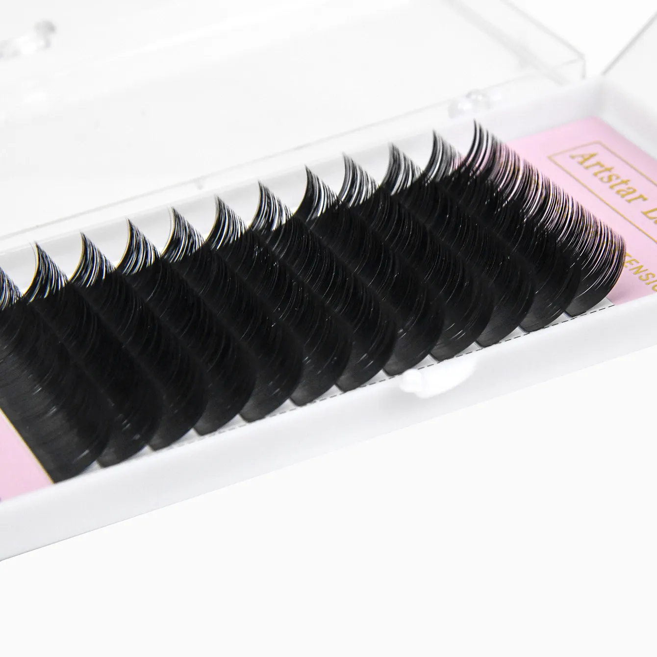 12 Rows/Tray False Eyelashes J B Curl 6-20mm Eyelash Extensions Matte Black Lashes Makeup Tool — image 6
